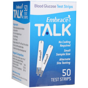 Embrace Talk Blood Glucose Test Strips Box of 50